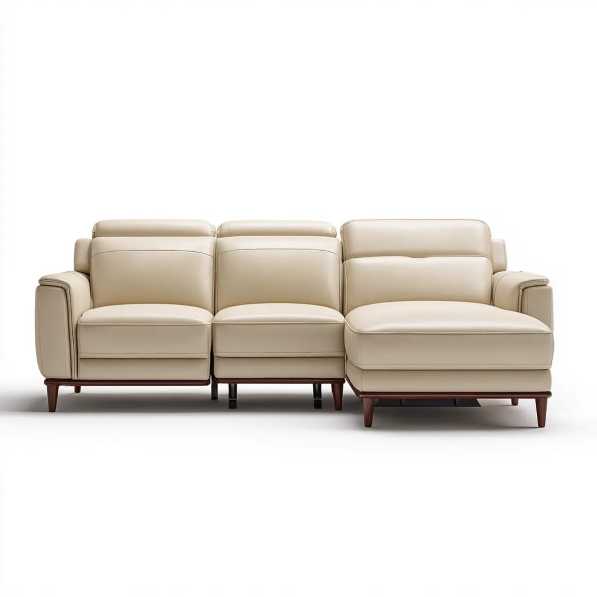 Sofa, 3-osobowa relaksująca narożna kanapa w skórzanej obudowie z meridianem 280 x 165 x 100 cm