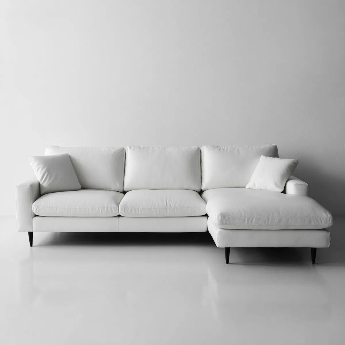 Sofa, 3 fotela poliestrowa rozkładana na biały narożnik z szezlongiem 278 x 160 x 88 cm