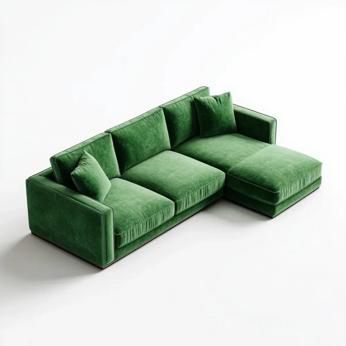 Sofa, 4 fotele zielony narożnik sofa w poliestrowym aksamitnym kształcie efekt 280 x 180 x 85 cm