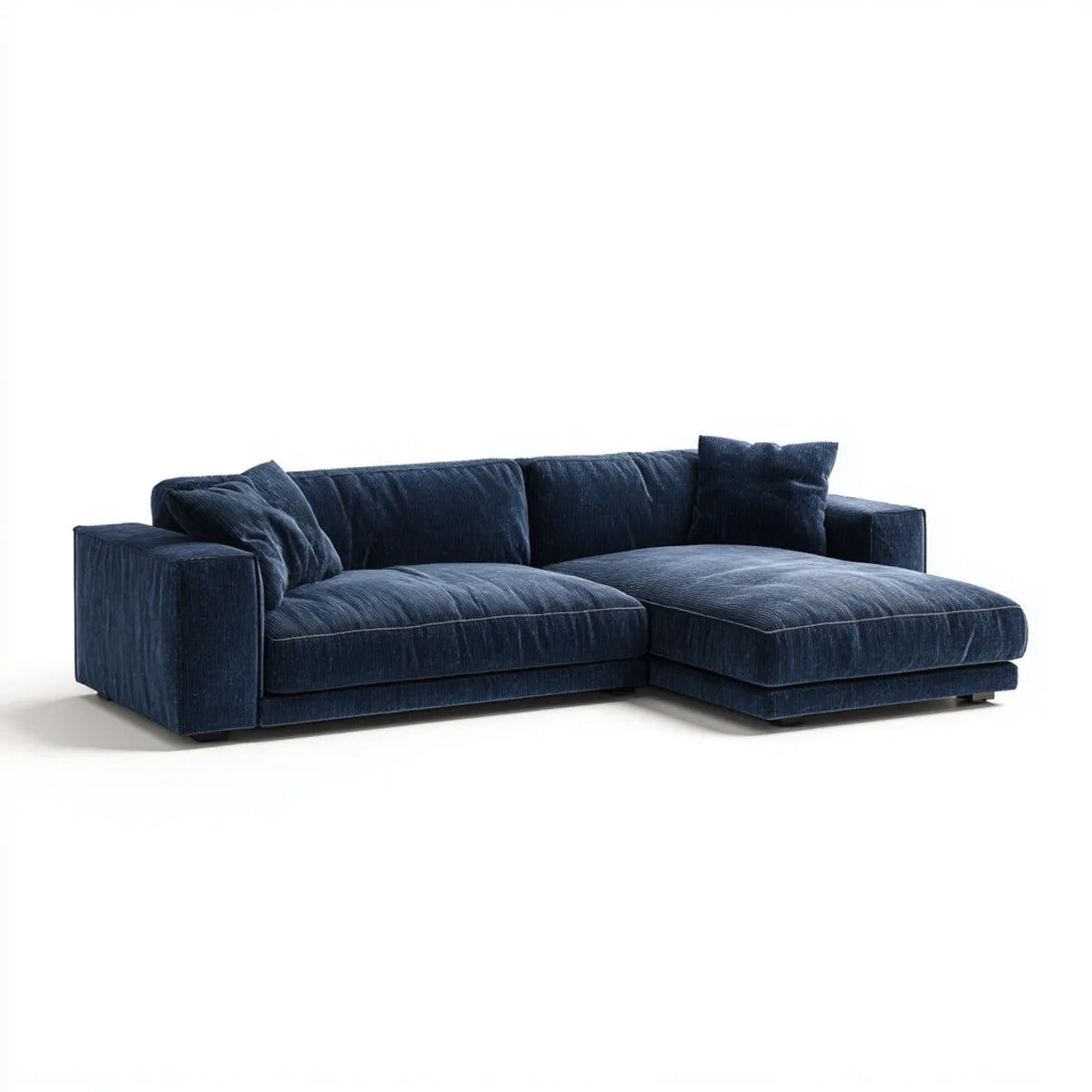 Sofa, Noktowizna 4-noktowizyjna w poliestrowym aksamicie z prawej strony z syreną 280 x 170 x 85 cm