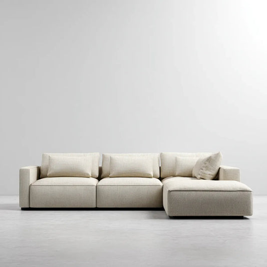 Sofa, 3 fotela regulowana z beżowym polipropylenowym szezlongiem 280 x 160 x 78 cm