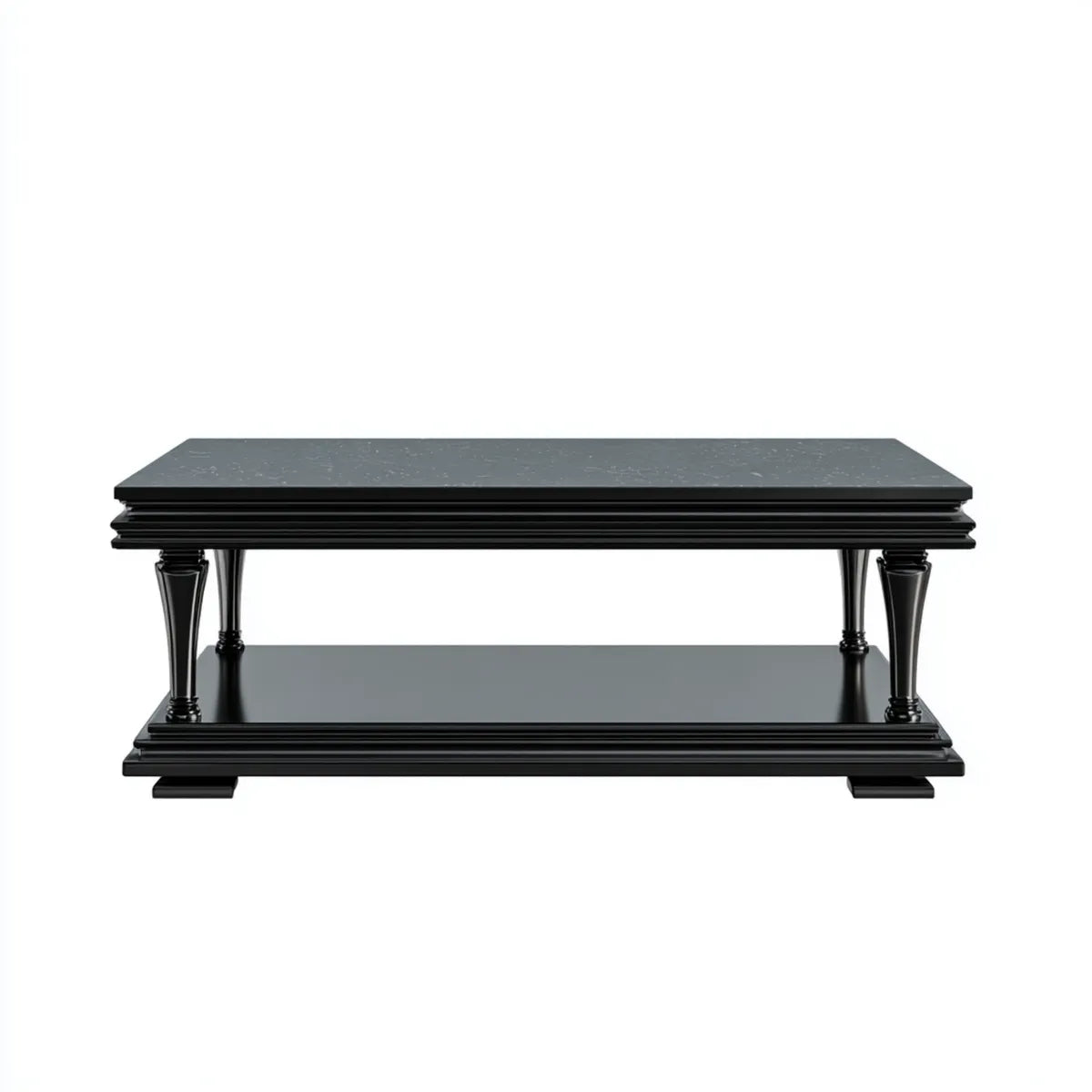 Stolik kawowy, Czarna kawa 120 x 60 x 45 cm w prostokątnym MDF z półką