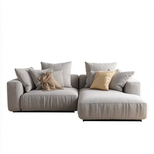 Sofa, 3 fotela z poliestrową sofą z prawej strony szezlong 290 x 170 x 85 cm
