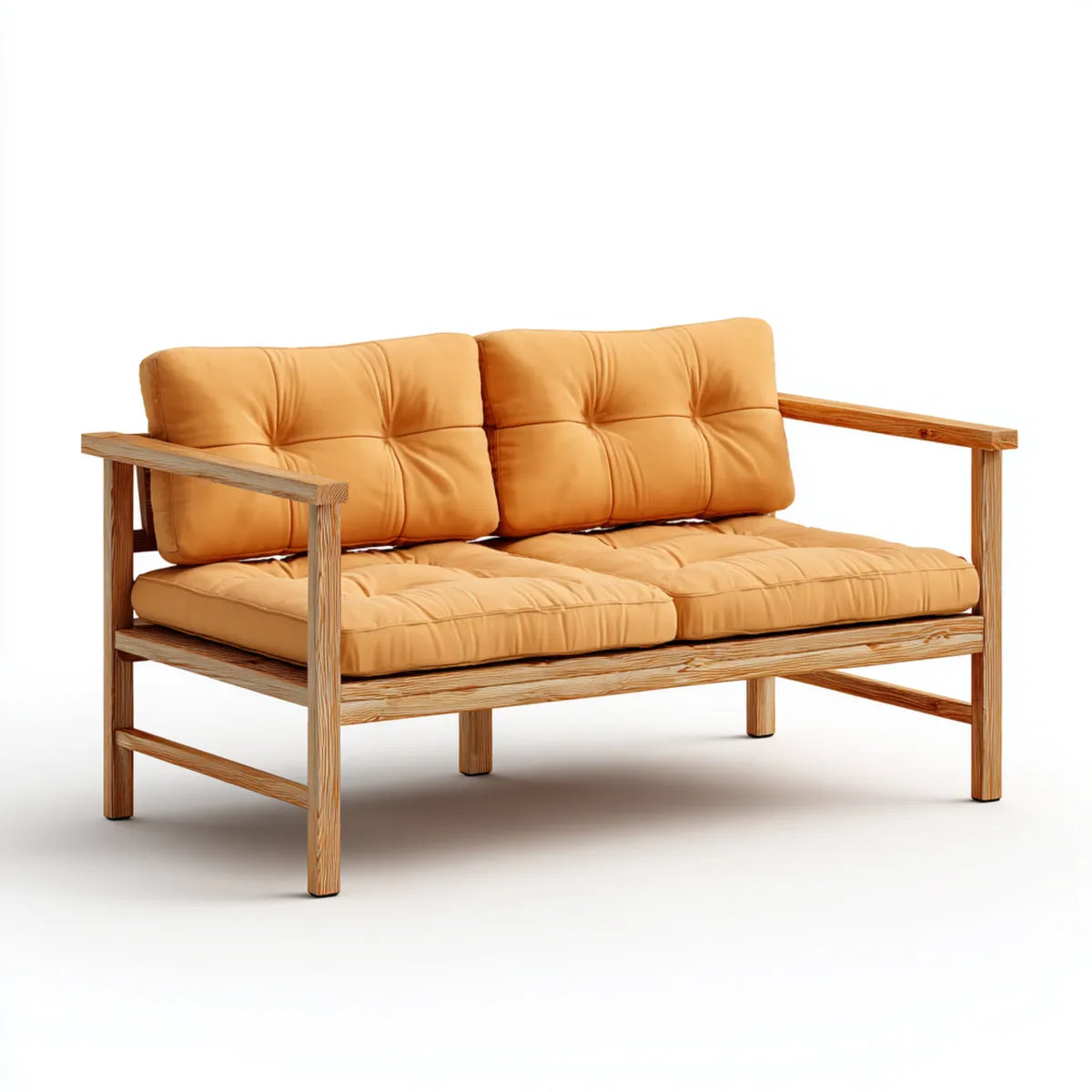 Sofa ogrodowa, Taras 2-osobowy Koniak Przyroda 130 x 70 x 80 cm Acacia drewniany prostokąt