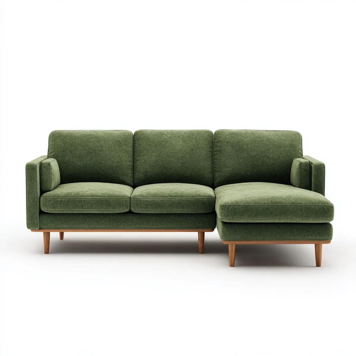 Sofa, 3 fotela zielona sofa 240 x 160 x 85 cm w kształcie aksamitu poliestrowego L
