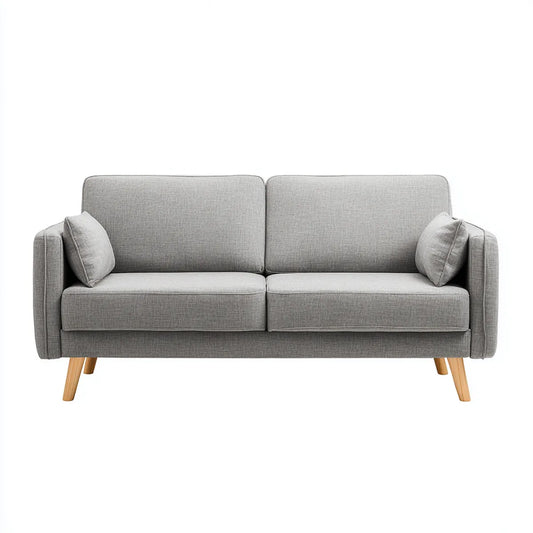 Sofa, 3 fotela poliestrowa z rozkładaną kanapą z litymi nogami z drewna 180 x 80 x 85 cm