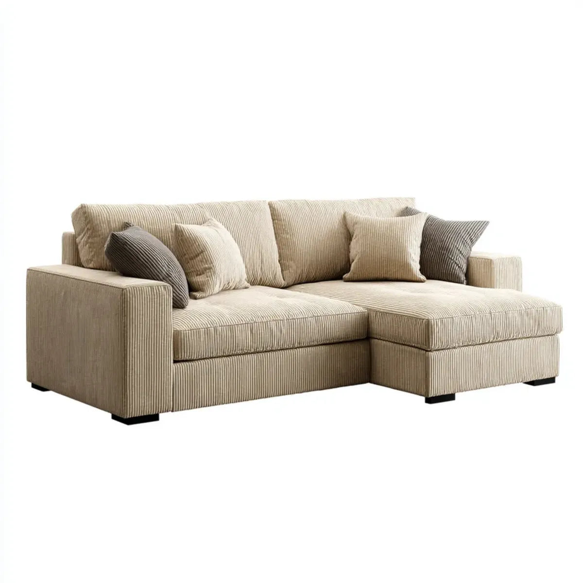 Sofa, Kanapa narożna z pokrywą z linka poliestrowego 250 x 160 x 85 cm