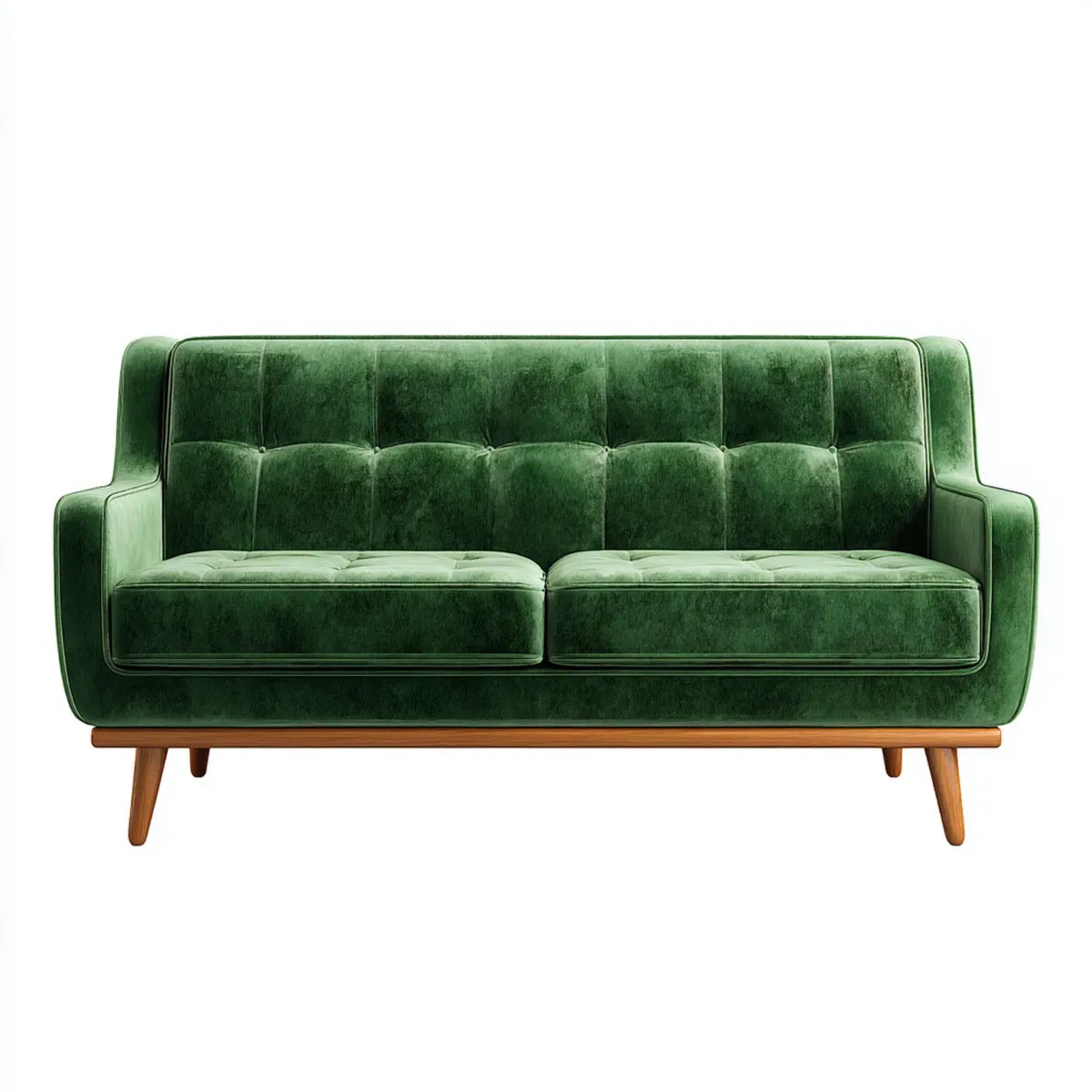 Sofa, 2-kanapa fotela zielony 160 x 85 x 85 cm z poliestrowym aksamitnym pokrywą i drewniane nogi