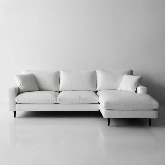 Sofa, 3 fotela poliestrowa rozkładana na biały narożnik z szezlongiem 278 x 160 x 88 cm