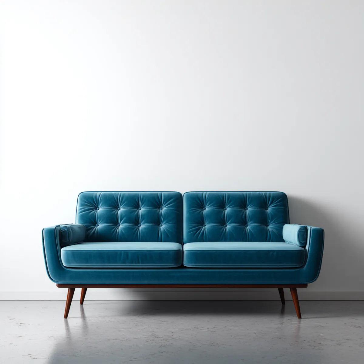 Sofa, 3 fotela niebieska kaczka 190 x 82 x 85 cm w heteroseksualnym aksamicie