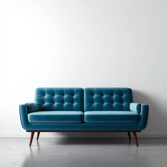 Sofa, 3 fotela niebieska kaczka 190 x 82 x 85 cm w heteroseksualnym aksamicie